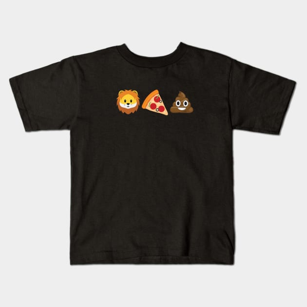 Lion Pizza Shit Kids T-Shirt by irfankokabi